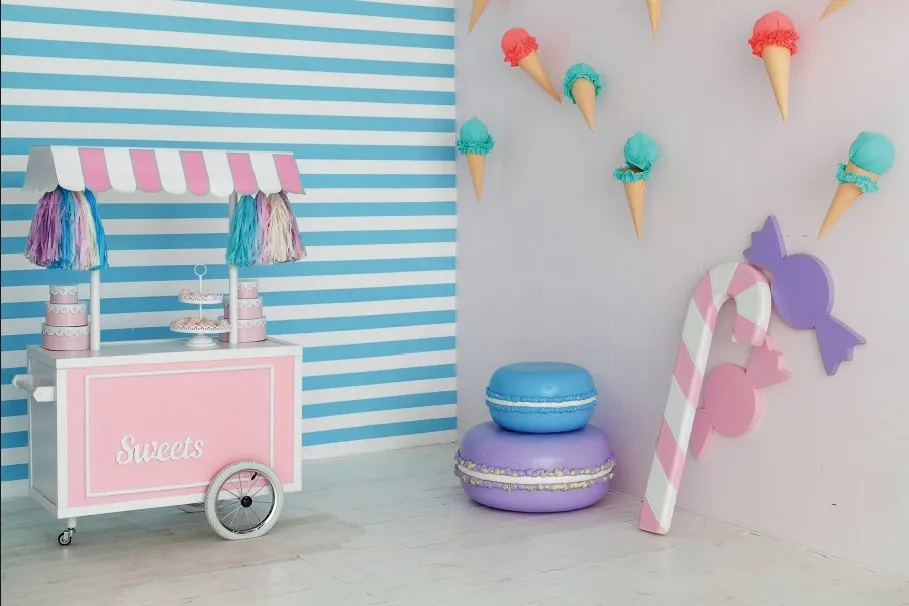 Laeacco камера для мороженого торт детский магазин день рождения колготки для портретной фотосъемки фон фотостудия - Цвет: NWH02159