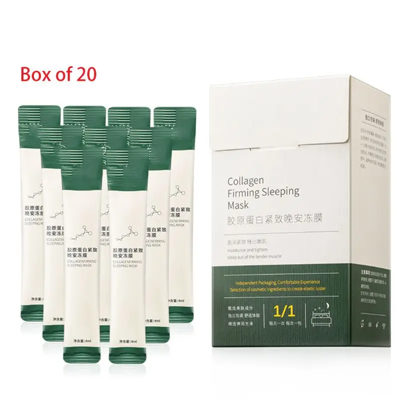 20 Bags Night Collagen Firming Sleeping Mask Jelly No Wash Deep Moisturizing Gel |