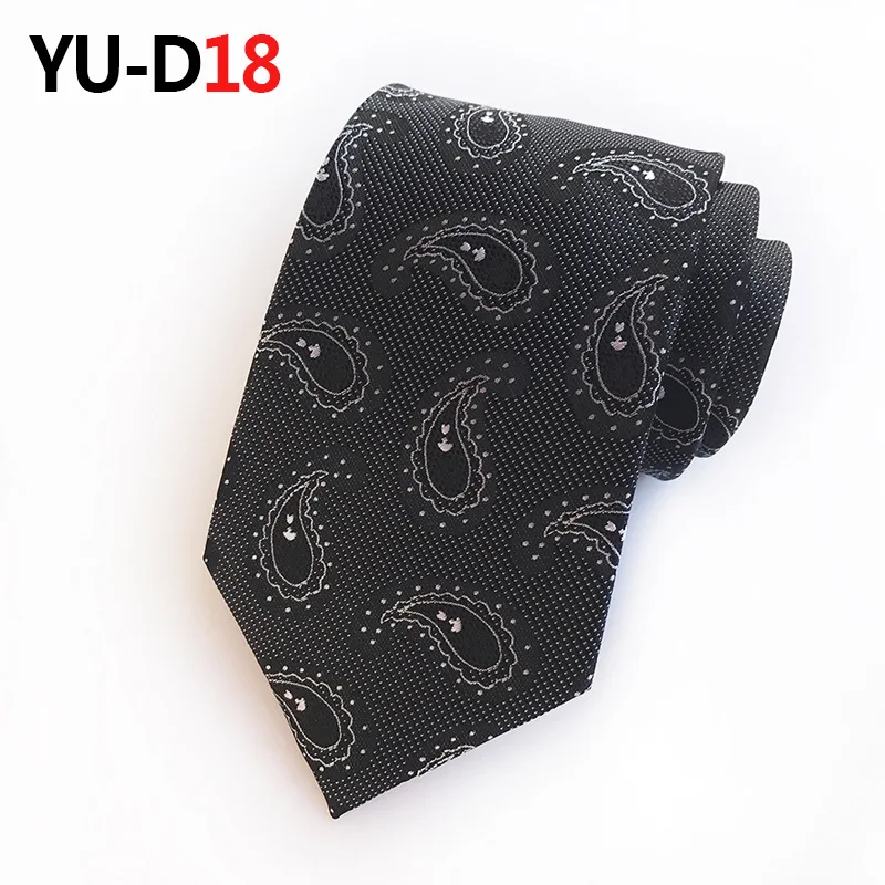 YU-D018 Классические мужские галстуки с узором пейсли, шелк, галстуки для мужчин, 8 см., галстук для формального платья, мужские галстуки с рисунком «гусиная лапка», подарки для мужчин, аксессуары - Цвет: YU-D018