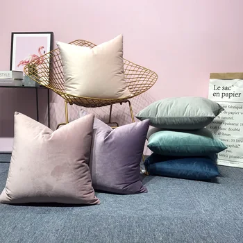 

Luxury Velvet Cushion Cover Pillow Cover Pillow Case Yellow Pink Blue Gold White Black Gray Home Decorative Sofa Throw Pillows