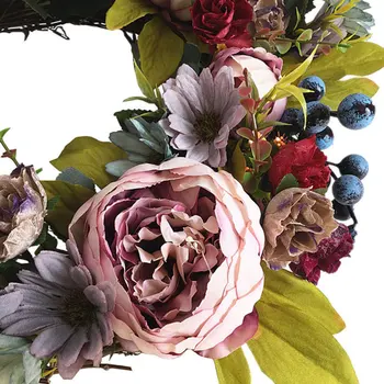 

1pc Artificial Garland Door Wreath Peony Garland Artificial Wreath Floral Hoop for Wedding Festival Party