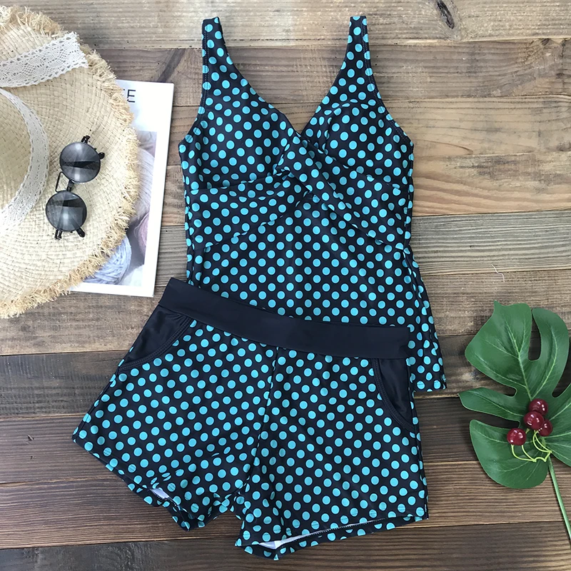 Polka Dot Push up Tankini with Matching 
