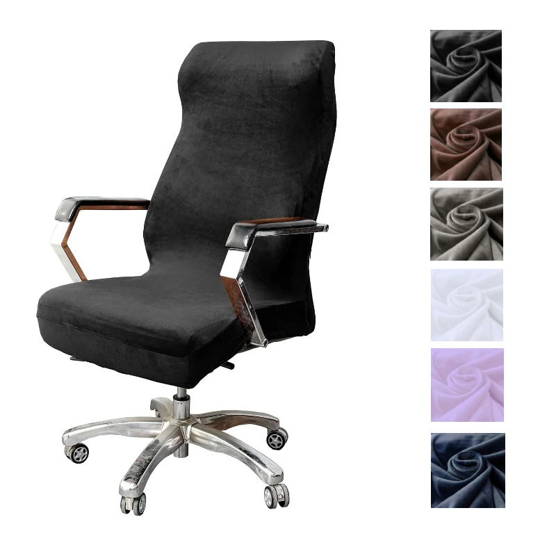 M L Sizes Office Stretch Velvet Chair Covers Anti dirty Computer Seat Chair Cover Removable Slipcovers