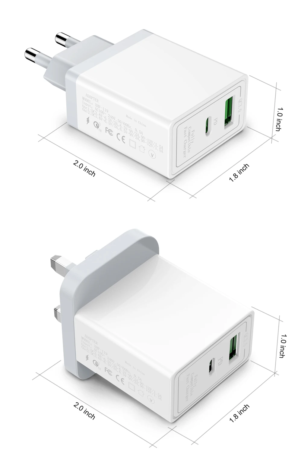 Быстрая зарядка 30 Вт usb type C/USB C PD 3,0 Быстрая зарядка мобильного телефона зарядное устройство для iPhone X XR XS Max 6 6S 7 8 Plus Xiaomi Mi 9 8