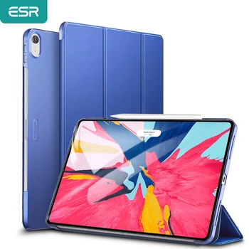 

ESR Case for iPad Pro 11 12.9 2018 Yippee Color PU Leather Transparent PC Back Ultra Slim Light Weight Trifold Smart Cover Case