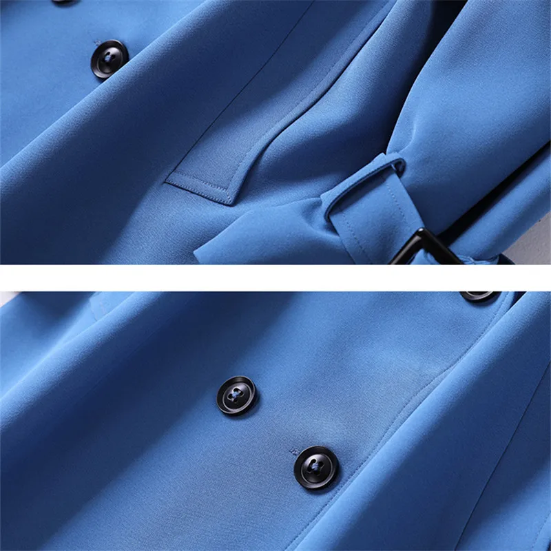 Windbreaker Women Autumn Classic Belt Double Breasted Trench Coat Women Slim Elegant Office Long Business Outerwear Female
