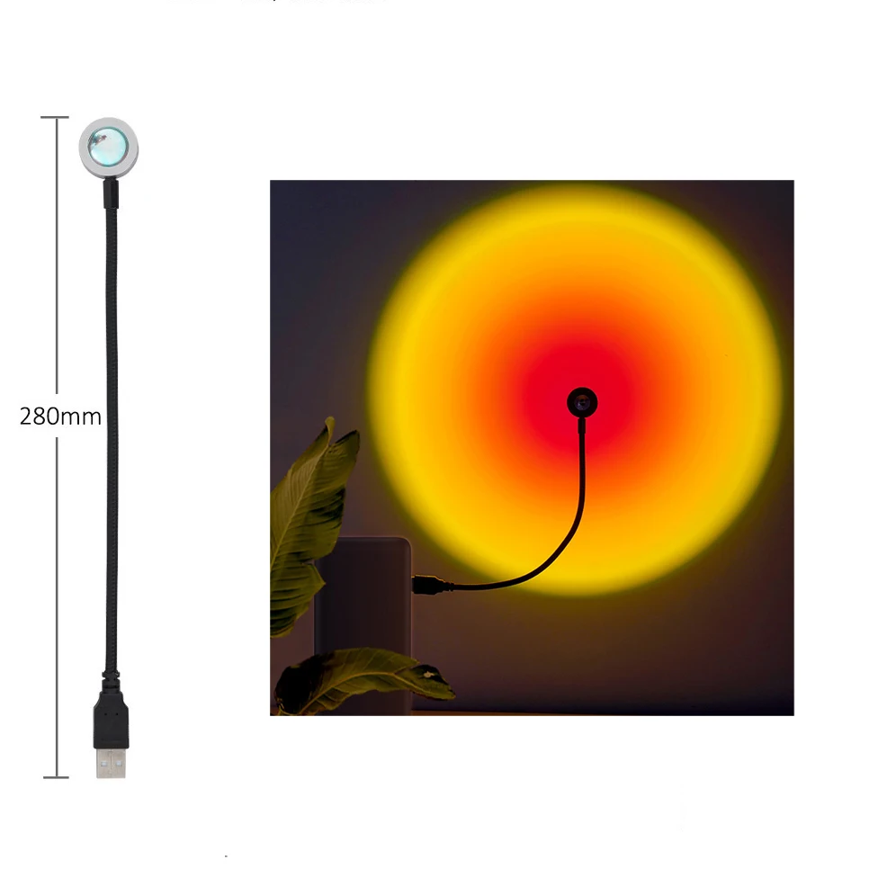 portable night light RGB 16 Colors Sunset Lamp Led Projector Night Light APP Remote Living Room Background Lighting for Room Decoration Photography night lamp for bedroom wall Night Lights