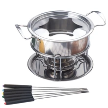 10-Piece Set Multifunctional Stainless Steel Ice Cream Chocolate Cheese Hot Pot Melting Pot Fondue Set Kitchen Accessories-ABUX