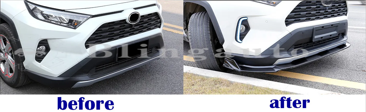 Передний диффузор подходит для T oyota все новые RAV4 ABS пластик Передняя губка автомобильный бампер для губ Диффузор из углеродного волокна