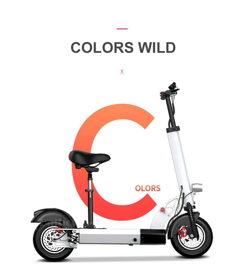 Daibot Folding Electric Bike 48V Two Wheel Electric Scooters 10 inch Motor 500W Portable With Seat Electric Scooters Adults      (29)