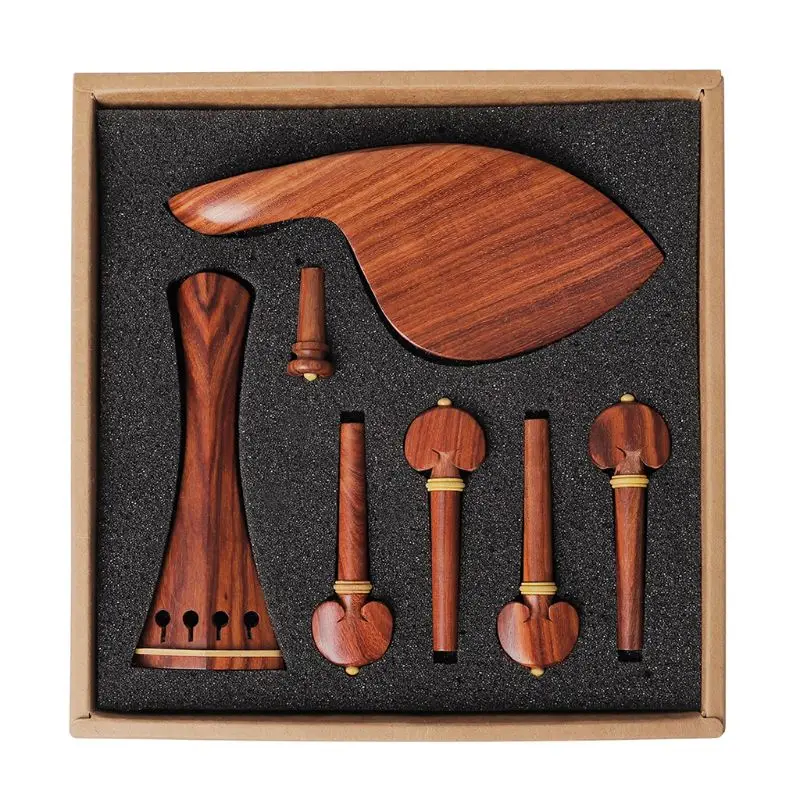 4/4 Redwood Violin Tailpiece ChinRest Peg Endpin Kit Fittings Decoration | Спорт и развлечения