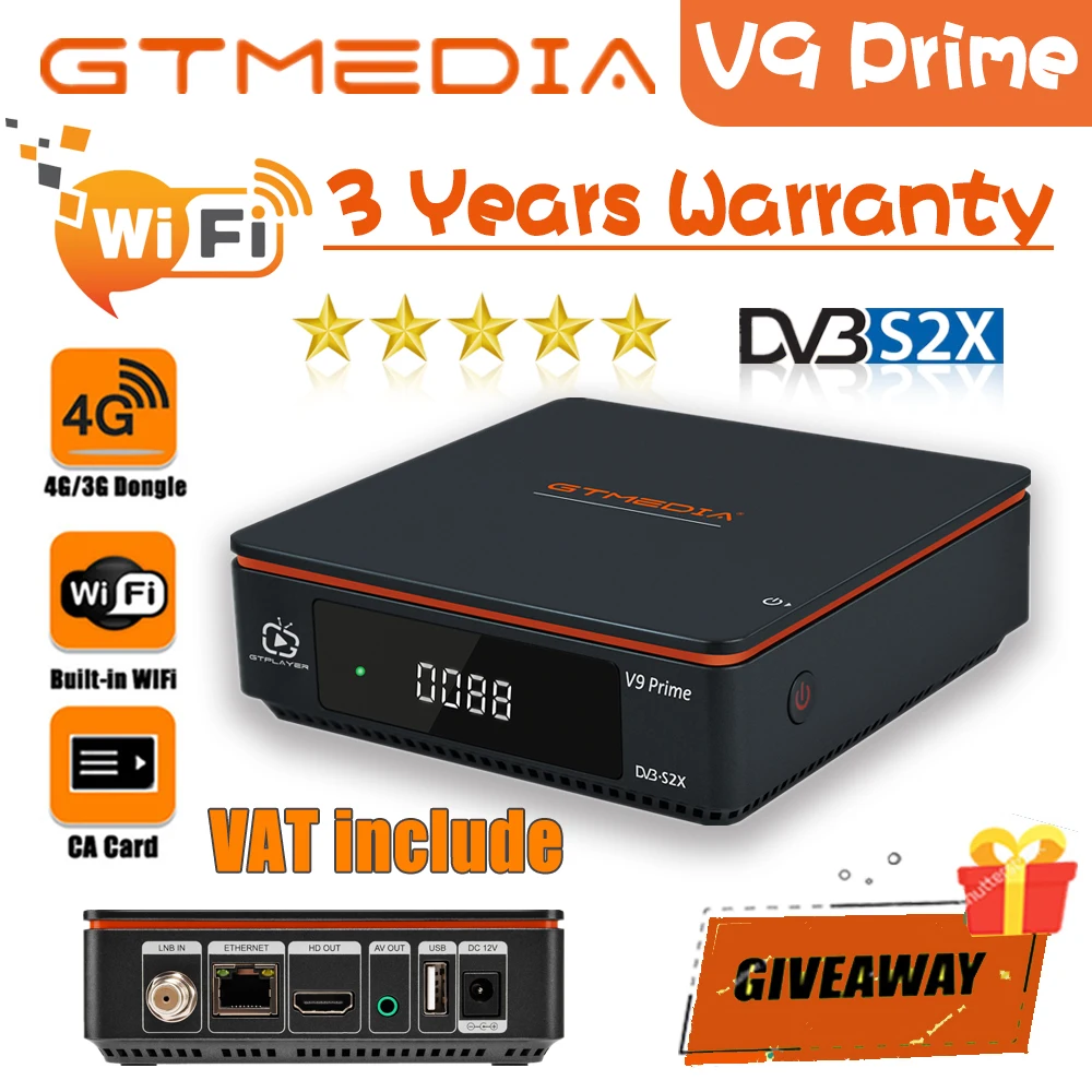 1080P DVB-S2 GTmedia V9 prime спутниковый ресивер тот же V8x встроенный WIFI full hd h2.65 FTA gtmedia v9 super |
