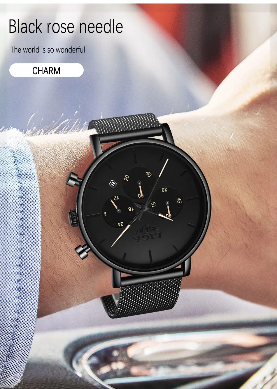 Для мужчин Reloj Hombre Relogio Masculino LG новые мужские s часы Лидирующий бренд Роскошные Кварцевые часы с большим циферблатом спортивные водонепроницаемые часы