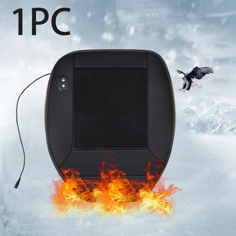 Black 1pc Автомобильный чехол на сиденье с подогревом Подушка Горячая Грелка подушка Высокое качество 12 В огнестойкая грелка покрытие идеально подходит для вождения зимой - Название цвета: Black 1pc
