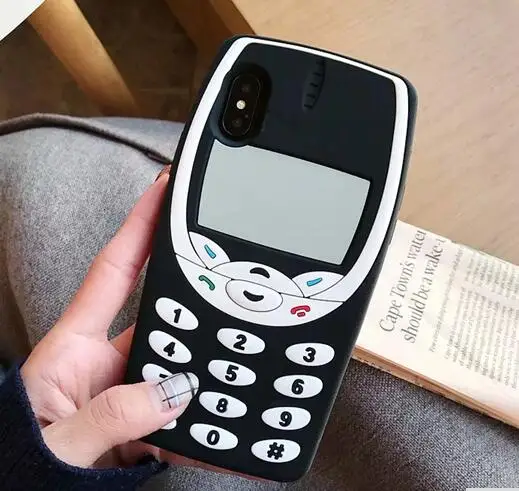 3D чехлы с принтом из мультфильма для iPhone 5 5S 5C 6s 7 8 Plux XS Max Мягкий силиконовый чехол-накладка для iPhone 6 Plus XR чехол для телефона s - Цвет: Black Old Phone