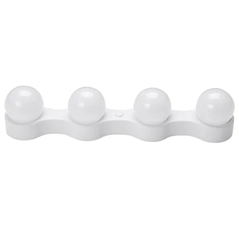 

Makeup Mirror Front 4 Lights with Dry Battery USB Plug-In Dual-Use Suction Cup Bathroom Mirror Light Dressing Table Mirror Front