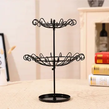 

Umbrella Shape Double Layer Rotatable Jewelry Holder Earrings Ear Studs Display Stand Bracelet Necklace Watch Organizer Rack