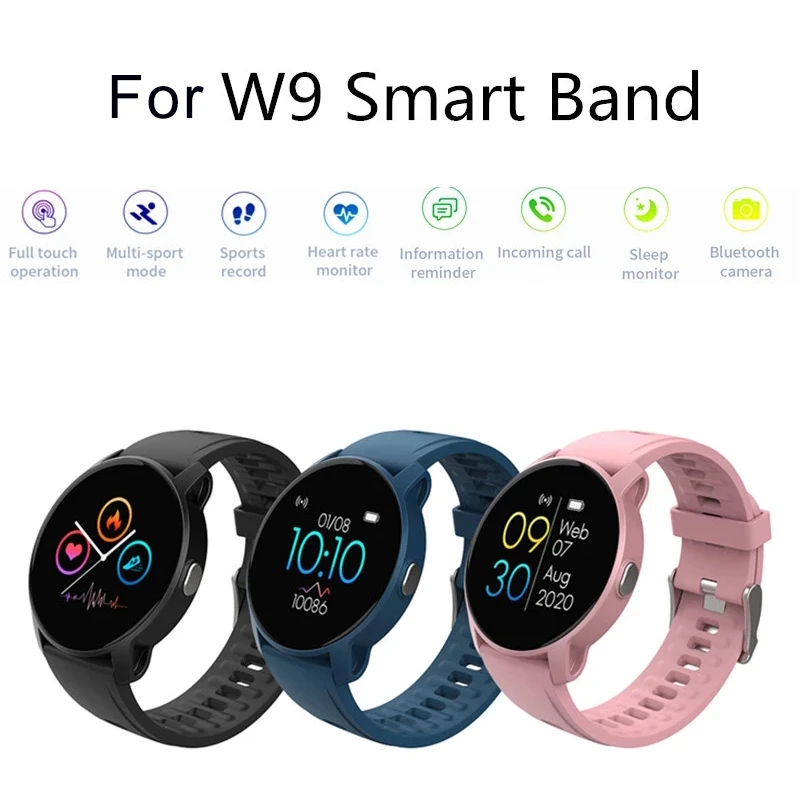 Reloj inteligente W9 con pantalla táctil, reloj de pulsera deportivo alarma, control del ritmo resistente al agua| Pulseras inteligentes| AliExpress