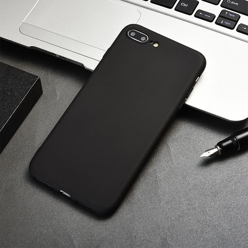 

Matte Ultra Thin Slim Soft TPU Cover Case For iPhone X XS 8 7 6 s Plus Black Color Solid Color TPU Phone Back Cover