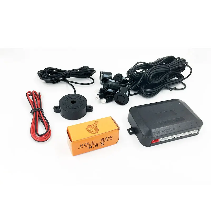 

4 Sensors Buzzer Parktronic 22mm Car Parking Sensor Kit Reverse Backup Radar Sound Alert Indicator Probe System 12V for car