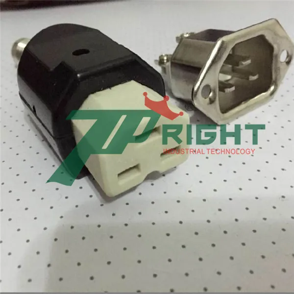 Черный IEC 320 C13 гнездовой разъем 3pin керамическая головка гнездо 25A TR-CP21