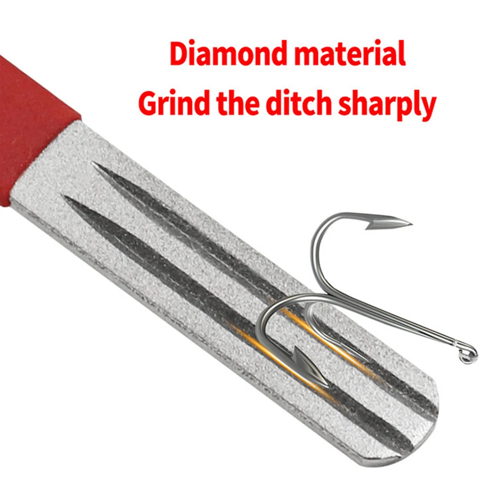 Portable Outdoor Fishing Hook Sharpener File Frosted Grinder Tackle Carp Coarse Fly Fish Groove | Спорт и развлечения