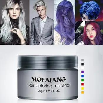 

120g Unisex Temporary Hair Dye Wax Long Lasting Coloring Gel Cream Styling Mud For Hair Coloring Styling Silver Grey