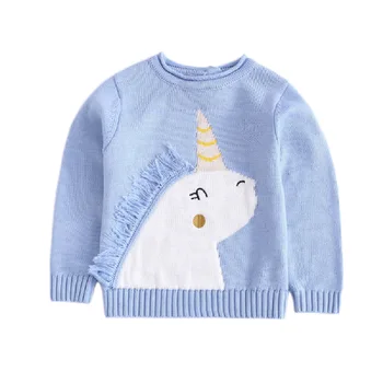 

Children Kids ins cross-border hot explosion models cute unicorn sets of scalp knitting boy jacket