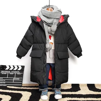 

Casual winter jacket Solid color New Extended High quality Girls coat outerwear autumn winter 4-10 years old boys jacket