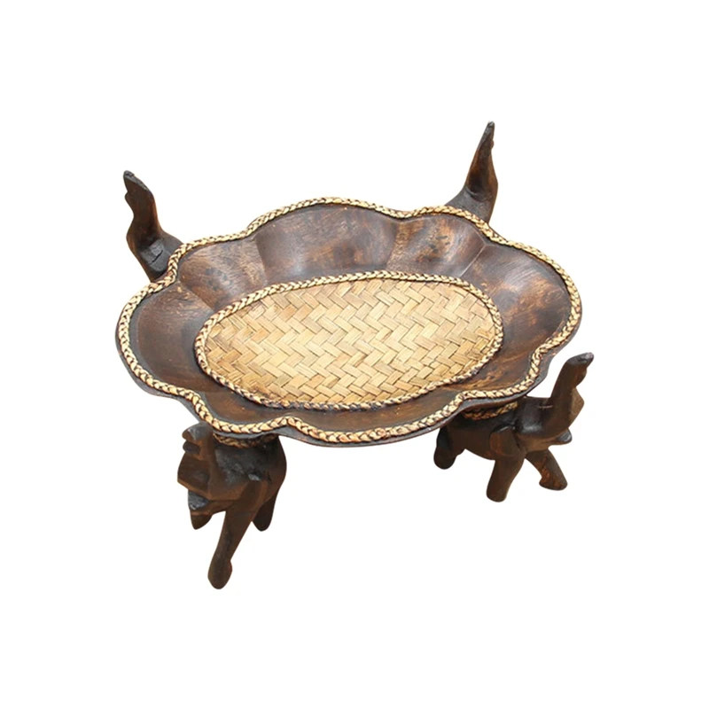 Wooden Candy Dish Elephant Stand Elegant Snacks Fruit Tray Serving Dessert Plate for Office Restaurant Home | Дом и сад
