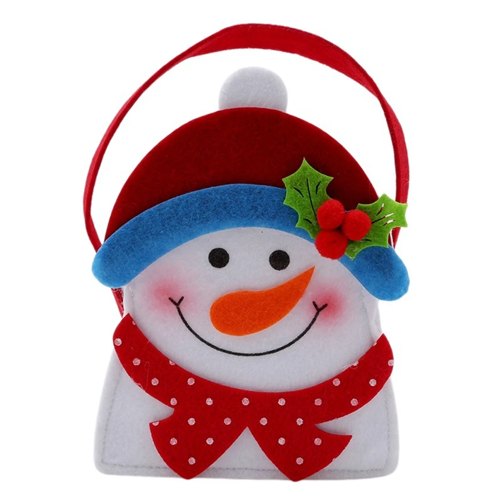 snowman Рождественский Подарочный мешок Санта-Клаус Снеговик Лось конфеты держатели экологически чистые рождественские печенья сумки украшения для дома - Цвет: snowman