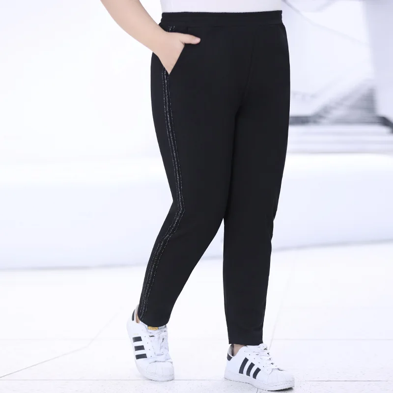

3XL To 7XL Oversized Pants Woman Trouses Spring Autumn Straight Loose Thin Casual Pants Long Sweatpants Women T5036