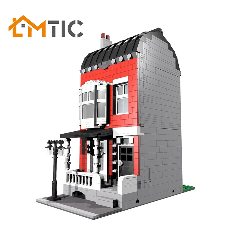 

MOC Building Blocks Bricks City Street 10374 Red Town House Fantasy Fortress Diy Collection Model Christmas Gift Kids Toys