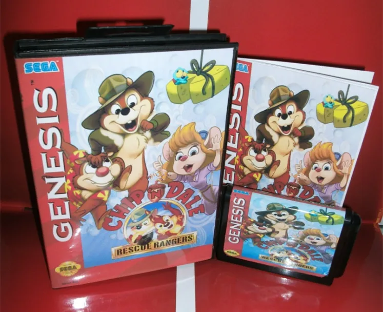 Чип 'n Dale-Rescue Rangers US чехол с коробкой и руководством для Sega Megadrive Genesis игровая