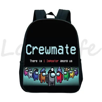 

3D Game Among Us Kindergarten Backpack Children Cute School Bag Preschool Bookbag Kids Knapsack Boy Girl Anime 12inch Rucksack
