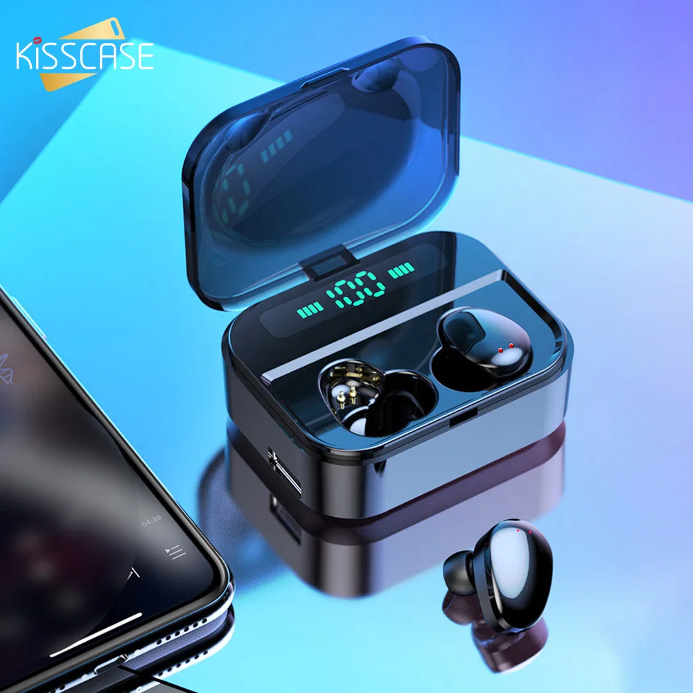 TWS наушники KISSCASE Touch с поддержкой Bluetooth 5 0 и внешним аккумулятором|Наушники