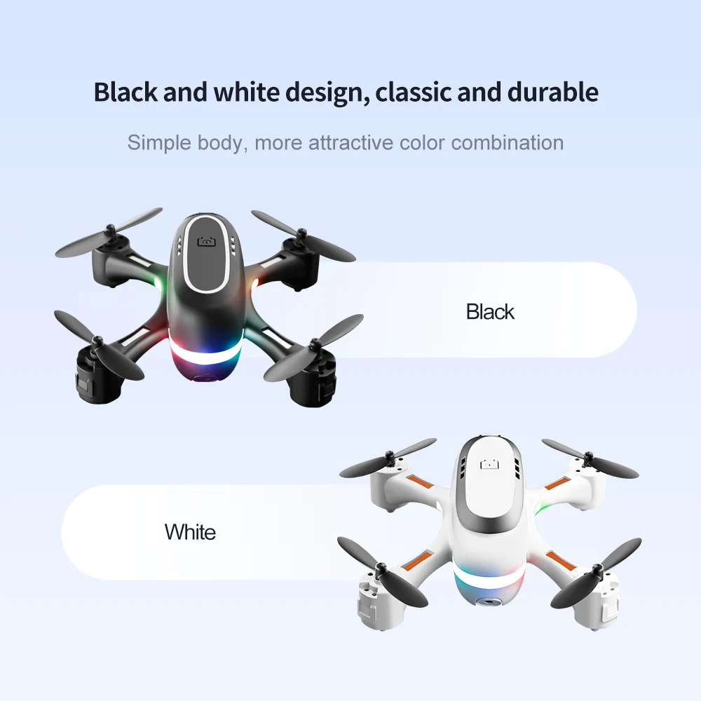2021 New Toys Mini Drone Rainbow LED Dynamic Light Remote Control Helicopter Toy RC Quadcopter Aerial Photography HD Dual Camera syma remote control