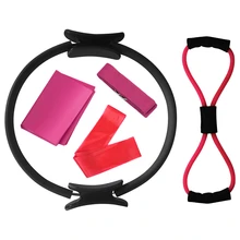 5 шт. Оборудование Для Йоги Набор Пилатес кольцо Йога Аксессуары хлопок ремень петля группа фигура 8 сопротивление группа упражнения тянущийся ремень