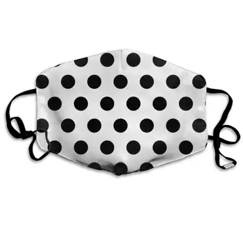 

Washable Reusable Black Polka Dot Pattern Mouth Mask Dustproof Half Face Breathable Mouth Mask for Men Women Boys