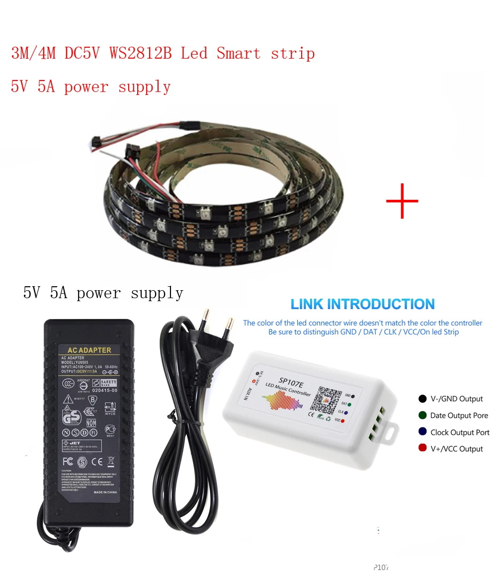 3-4m DC5V WS2812B светодиодный полосы 30 пикселей/светодиодный s/m WS2812 IC смарт 5050 RGB света +