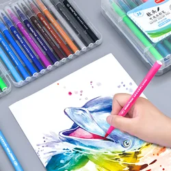 Ensemble de marqueurs d'art à pointe souple lavable, haute capacité, 12/24/36 couleurs, stylo à aquarelle, brosse à Graffiti Non toxique, fournitures d'art 
