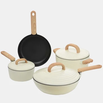 

Non stick pot set Four piece kitchen pot combination induction cooker and kitchenware cookware set cooking pots set