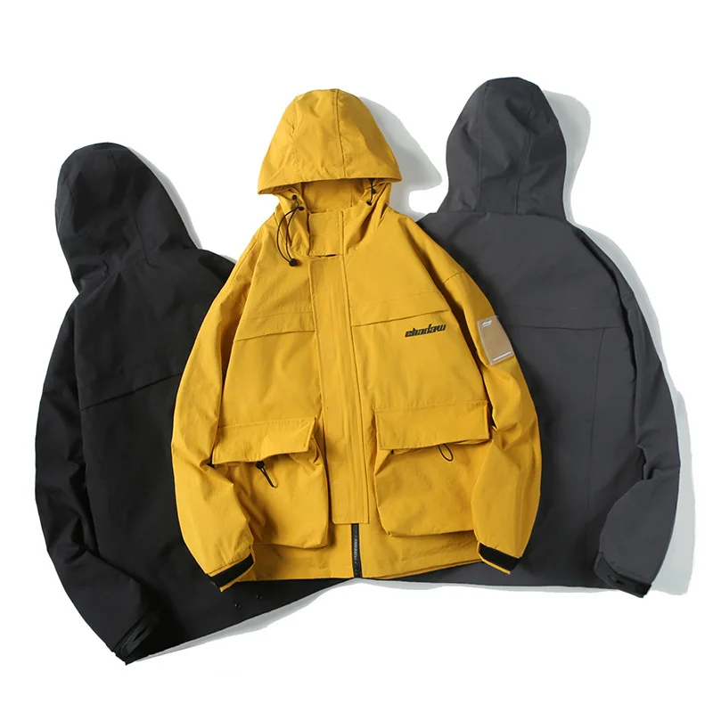 

2019 New Style Japanese-style National Trends Autumn Three-Color Hooded Jacket Coat Fashion Men'S Wear