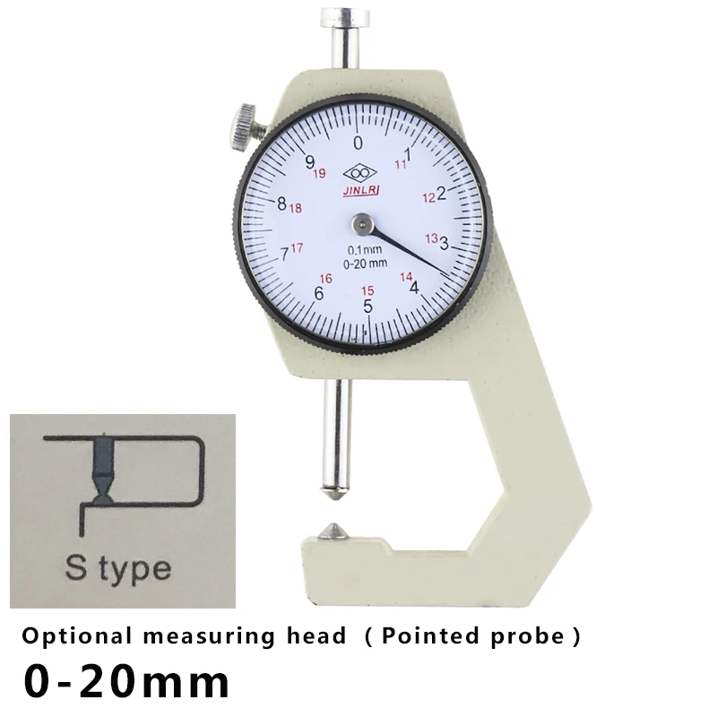Dial Thickness Gauge 0-10-20mm Leather Paper Thickness Meter Tester Accuracy 0.1mm - Color: Green