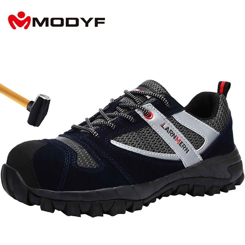 

MODYF Protective Shoes Breathable Safety Shoes Men's Lightweight Steel Toe Shoes Piercing Work Single Mesh Sneakers