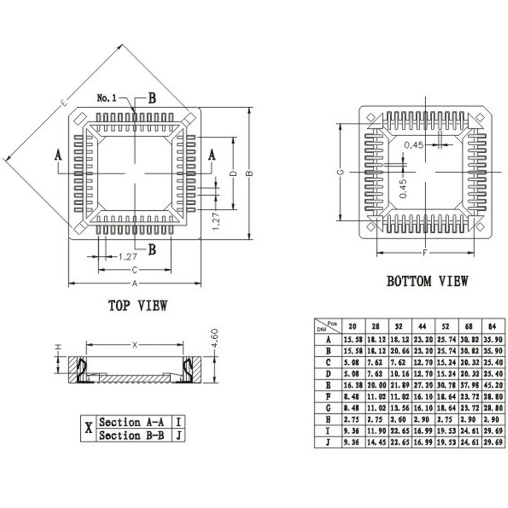 5 шт. PLCC68 68 Pin SMD поверхностное монтаж SMT IC гнездо адаптера PLCC Конвертер Разъем