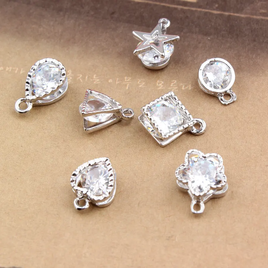 DIY ювелирные аксессуары металлический встроенный Циркон Треугольник квадратный пятиконечная звезда Harajuku стиль ожерелье кулон