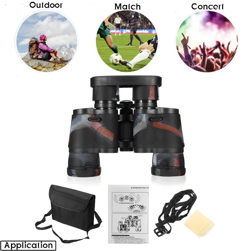 60x60 Telescope Folding Binoculars High Definition Night Vision For Outdoor Bird Watching Travelling Hunting Camping 1000M