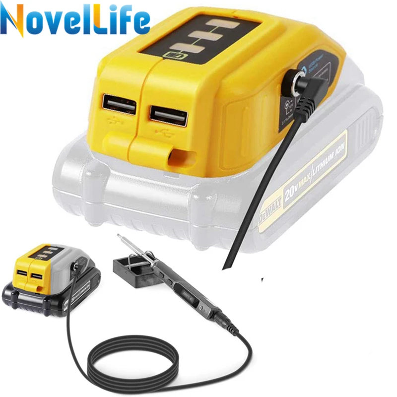 For DEWALT Battery DCB090 12V 20V LiIon 2 USB Phone Charger Adapter