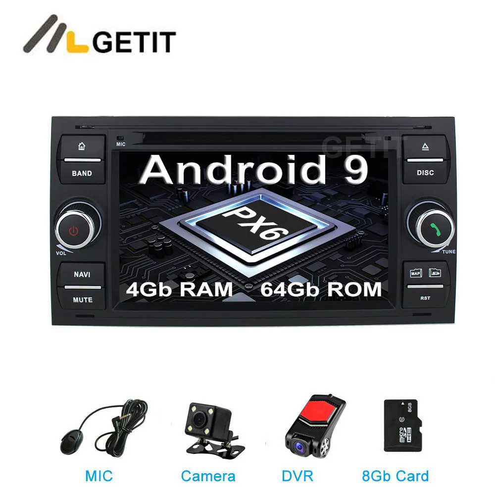 

DSP 64G PX6 Android 9.0 Car DVD Player Stereo Radio Car GPS for Ford/Mondeo/Focus/Transit/C-MAX/S-MAX/Fiesta